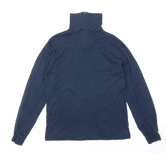Steiner Womens Blue Cotton Pullover Sweatshirt Size S Zip