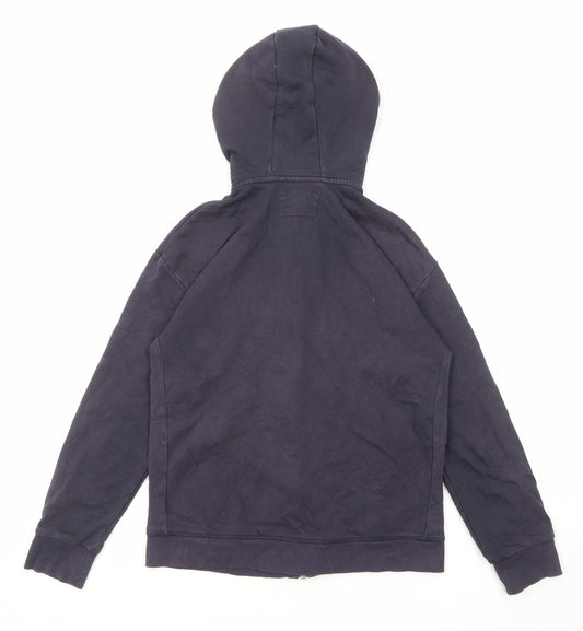 Marks and Spencer Boys Blue Cotton Full Zip Hoodie Size 12-13 Years Zip