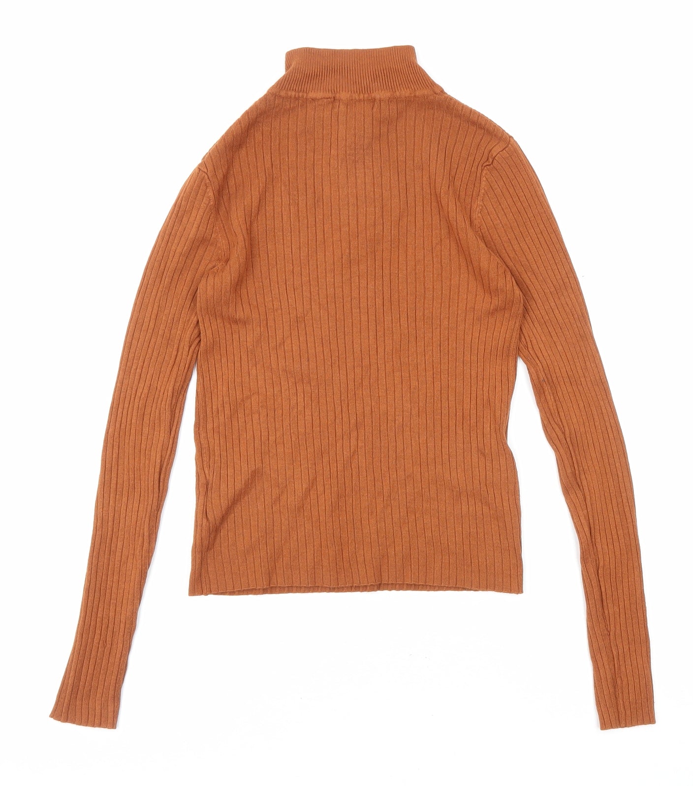 Brave Soul Womens Brown High Neck Viscose Pullover Jumper Size M