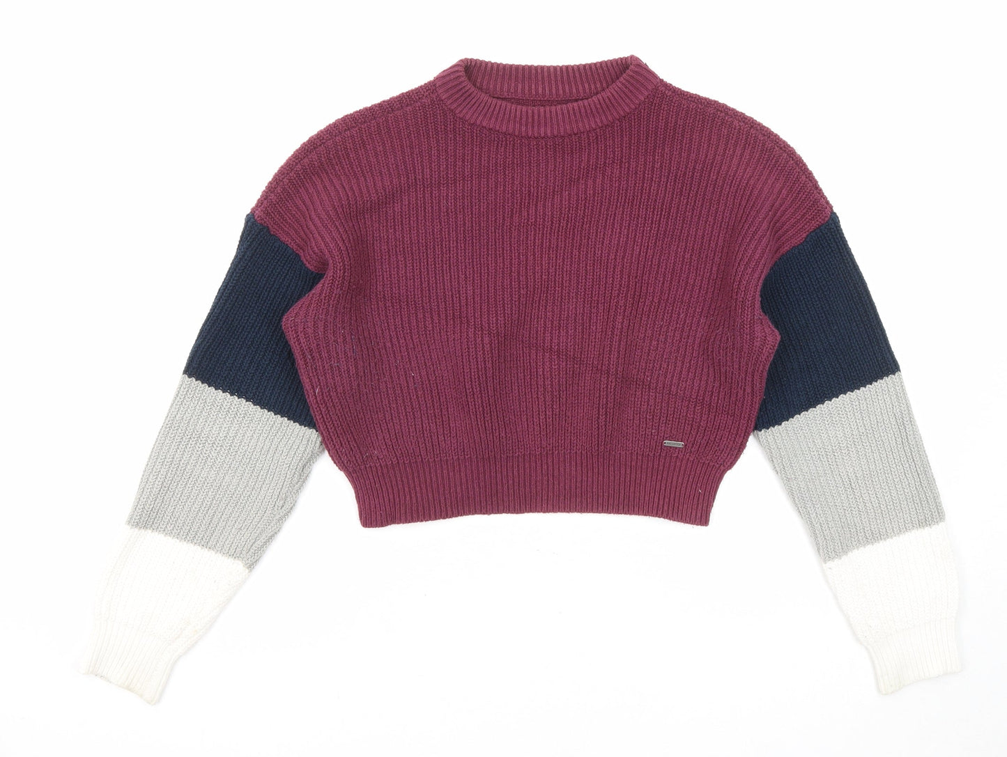 Hollister Womens Multicoloured Round Neck Cotton Pullover Jumper Size XS