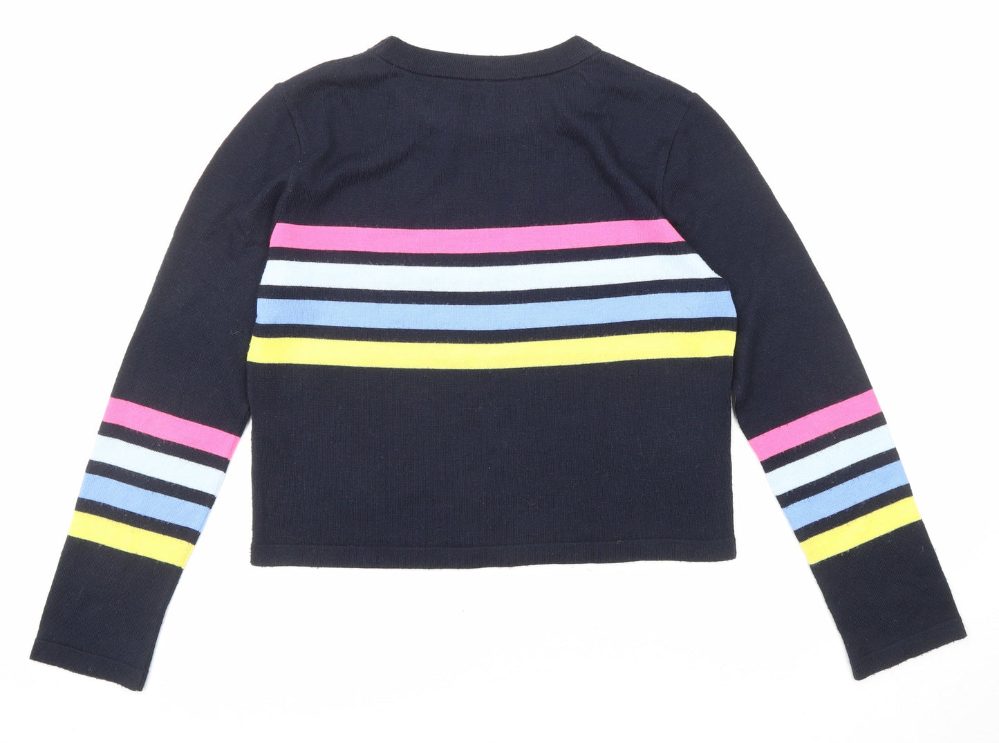 ASOS Womens Blue Round Neck Striped Acrylic Pullover Jumper Size 10