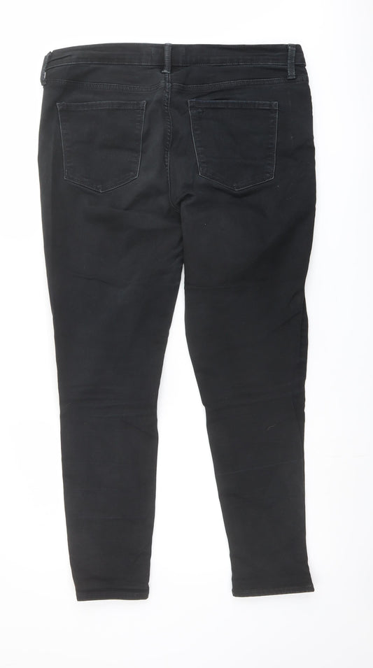 Gap Mens Black Cotton Straight Jeans Size 32 in L28 in Regular Button