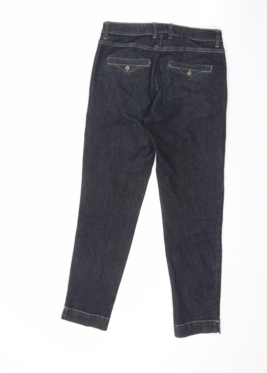 Benetton Jeans Womens Blue Cotton Straight Jeans Size 6 L25.5 in Regular Zip