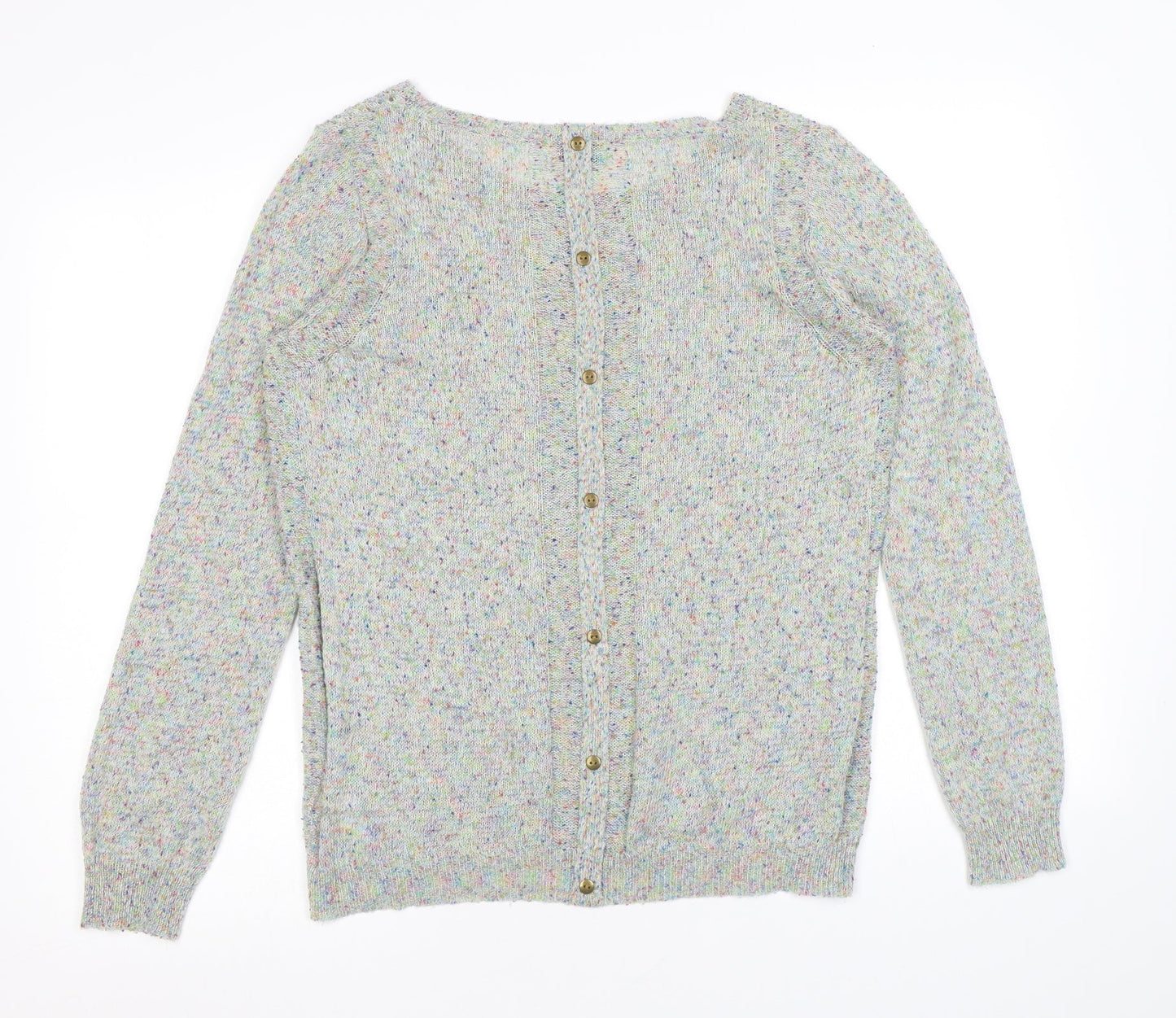 Marks and Spencer Womens Grey Round Neck Polyester Pullover Jumper Size 16