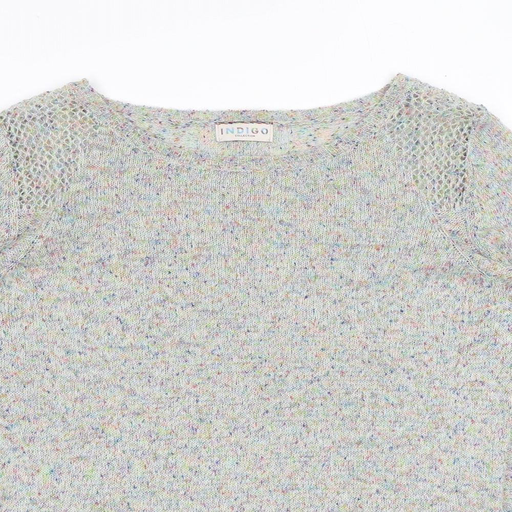 Marks and Spencer Womens Grey Round Neck Polyester Pullover Jumper Size 16