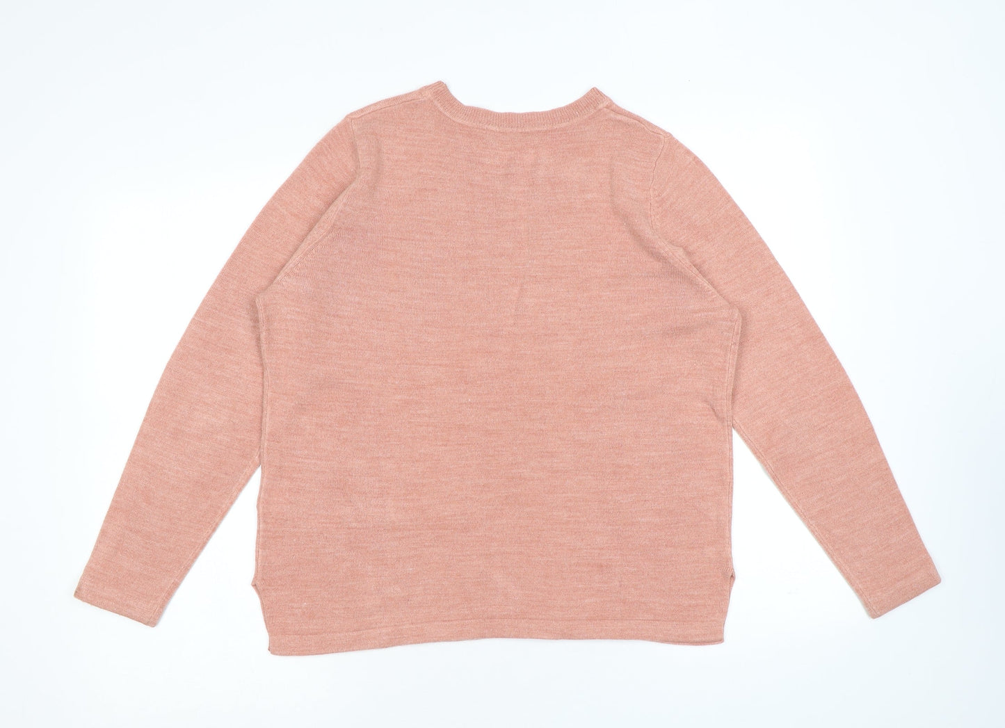 Marks and Spencer Womens Pink Round Neck Acrylic Pullover Jumper Size 12