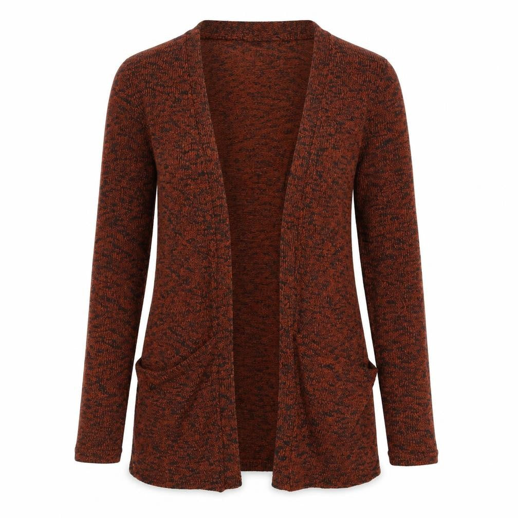 Sparkle & Fade Womens Brown V-Neck Polyester Cardigan Jumper Size XS