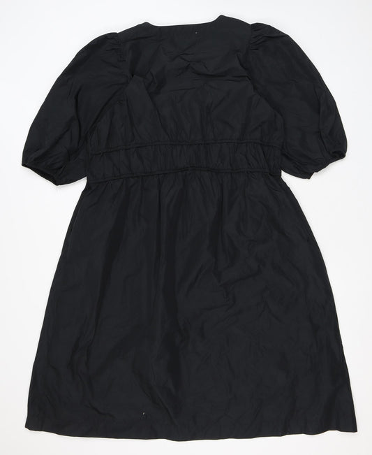 Carolyn Donnelly Womens Black Polyester A-Line Size 14 Round Neck Pullover