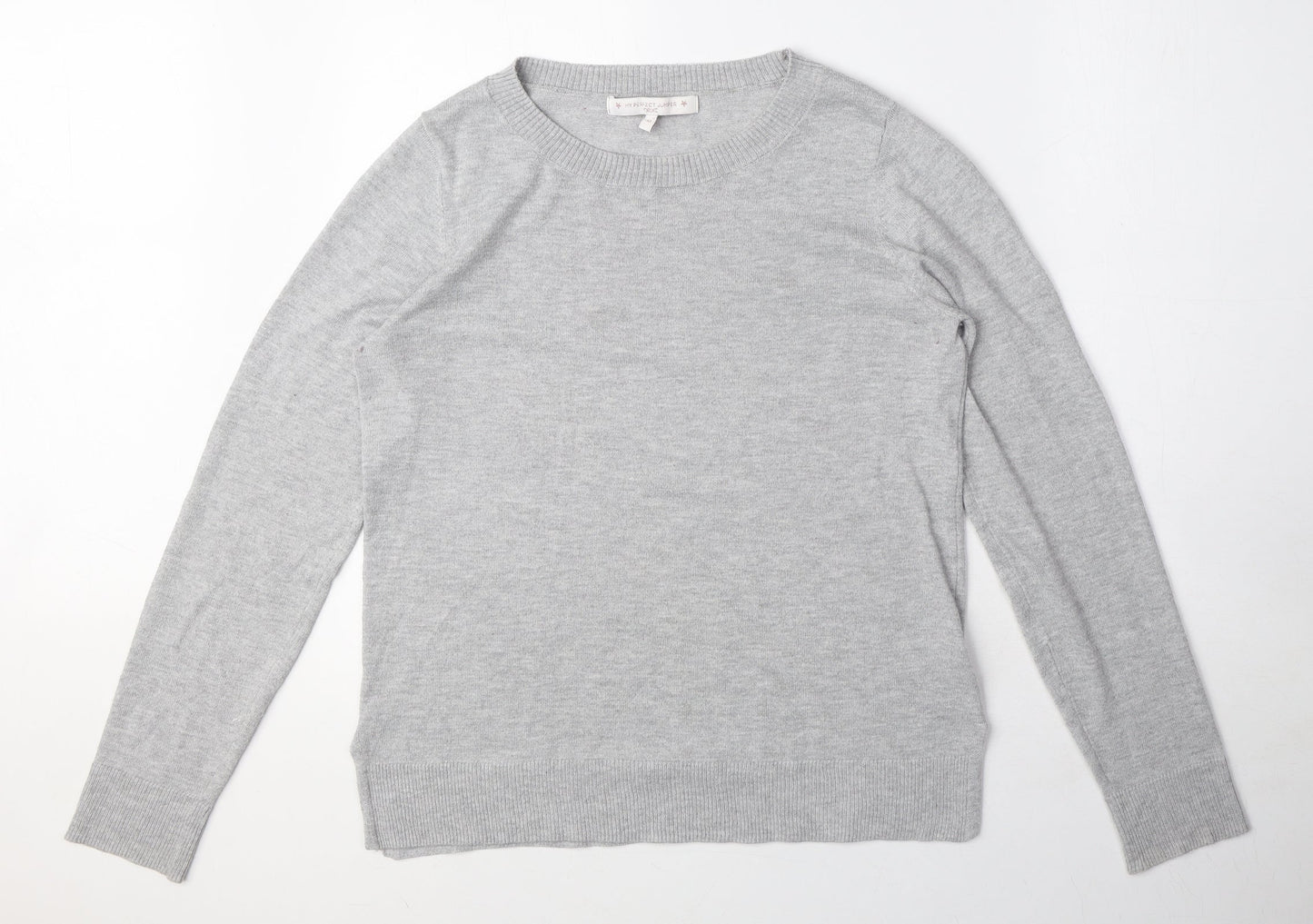 NEXT Womens Grey Round Neck Polyester Pullover Jumper Size 10