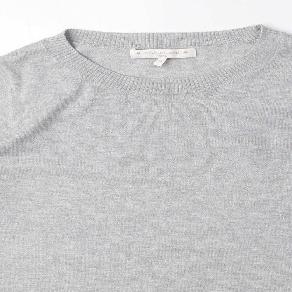 NEXT Womens Grey Round Neck Polyester Pullover Jumper Size 10