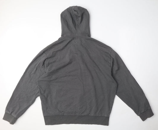 COLLUSION Mens Grey Cotton Pullover Hoodie Size M - Pocket
