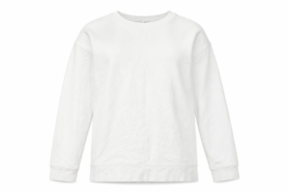 Zara Womens White Polyester Pullover Sweatshirt Size S Pullover