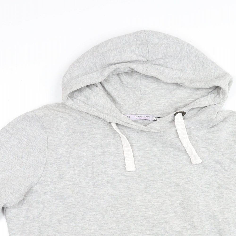 Avenue Womens Grey Cotton Pullover Hoodie Size 8 Pullover