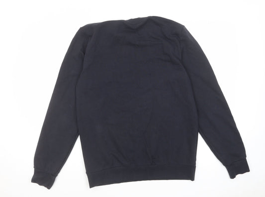 H&M Mens Black Cotton Pullover Sweatshirt Size M - Christmas, Reindeer, Panda