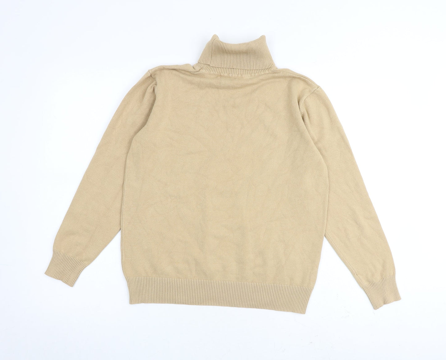 Selection Womens Beige Roll Neck Viscose Pullover Jumper Size M