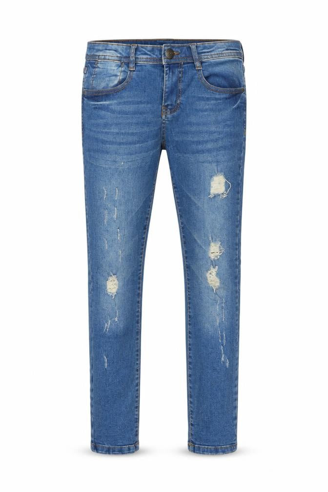 Khaadi Mens Blue Cotton Skinny Jeans Size 30 in L28 in Slim Zip