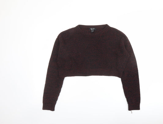 New Look Girls Red Round Neck Acrylic Pullover Jumper Size 12-13 Years Pullover - Cropped