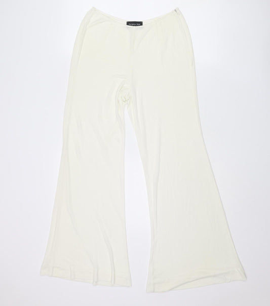 Patrizia Pepe Womens Ivory Polyester Trousers Size 26 in L28 in Regular Zip - Sheer