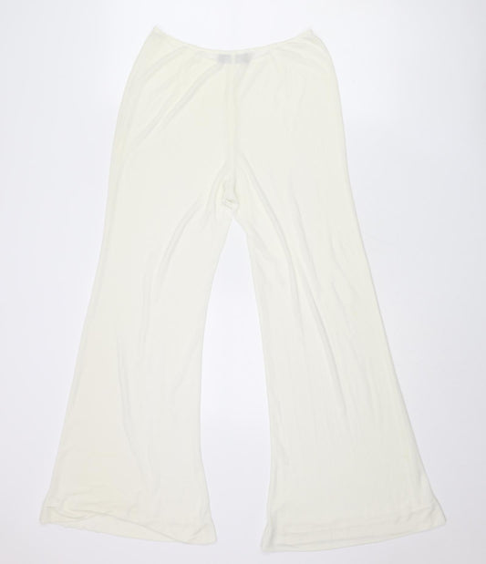 Patrizia Pepe Womens Ivory Polyester Trousers Size 26 in L28 in Regular Zip - Sheer