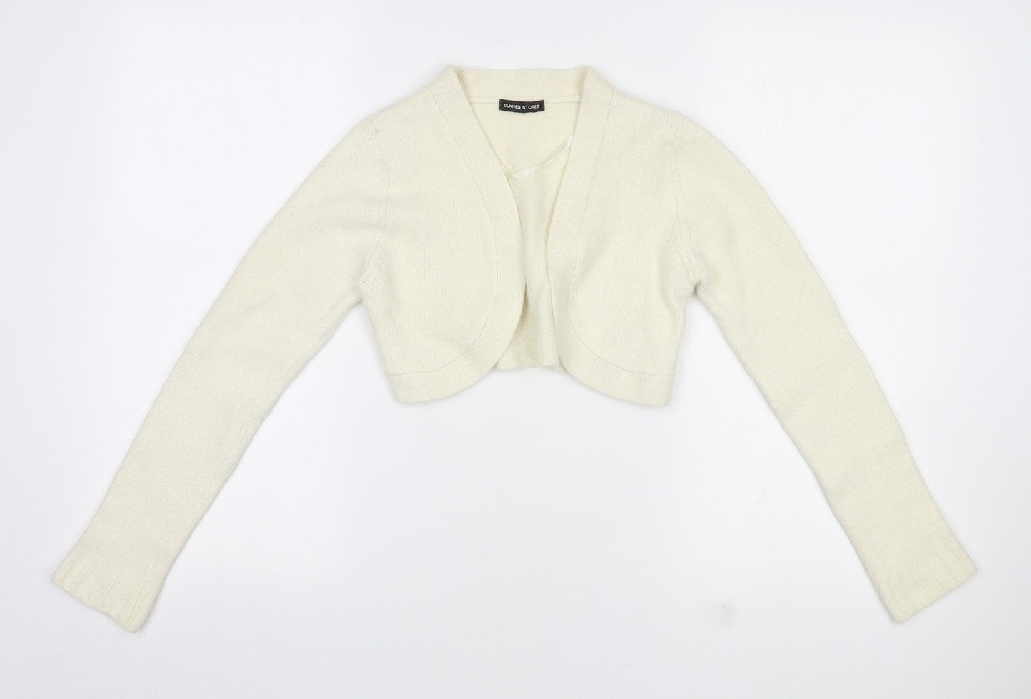 Dunnes Stores Womens Ivory V-Neck Nylon Cardigan Jumper Size 10
