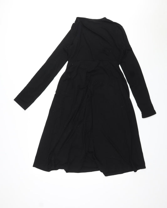 Grecerelle Womens Black Rayon A-Line Size M V-Neck Pullover