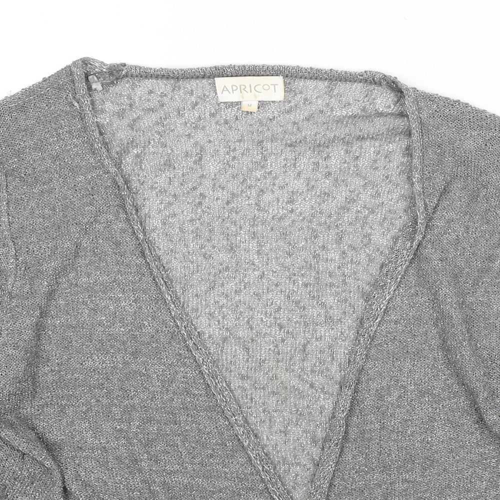 Apricot Womens Grey V-Neck Polyester Cardigan Jumper Size M - Open