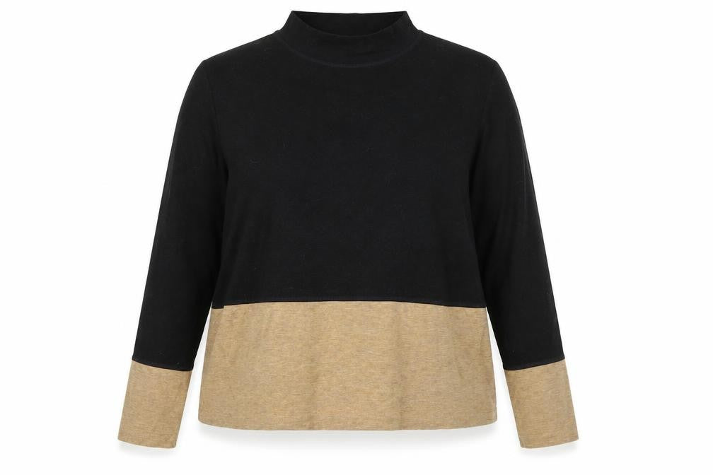 Marks and Spencer Womens Black Mock Neck Polyester Pullover Jumper Size 14