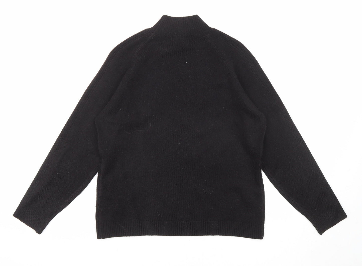 Femme Womens Black High Neck Acrylic Pullover Jumper Size L