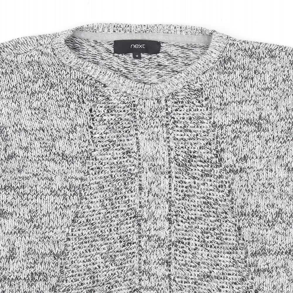 NEXT Womens Grey Round Neck Cotton Pullover Jumper Size 12