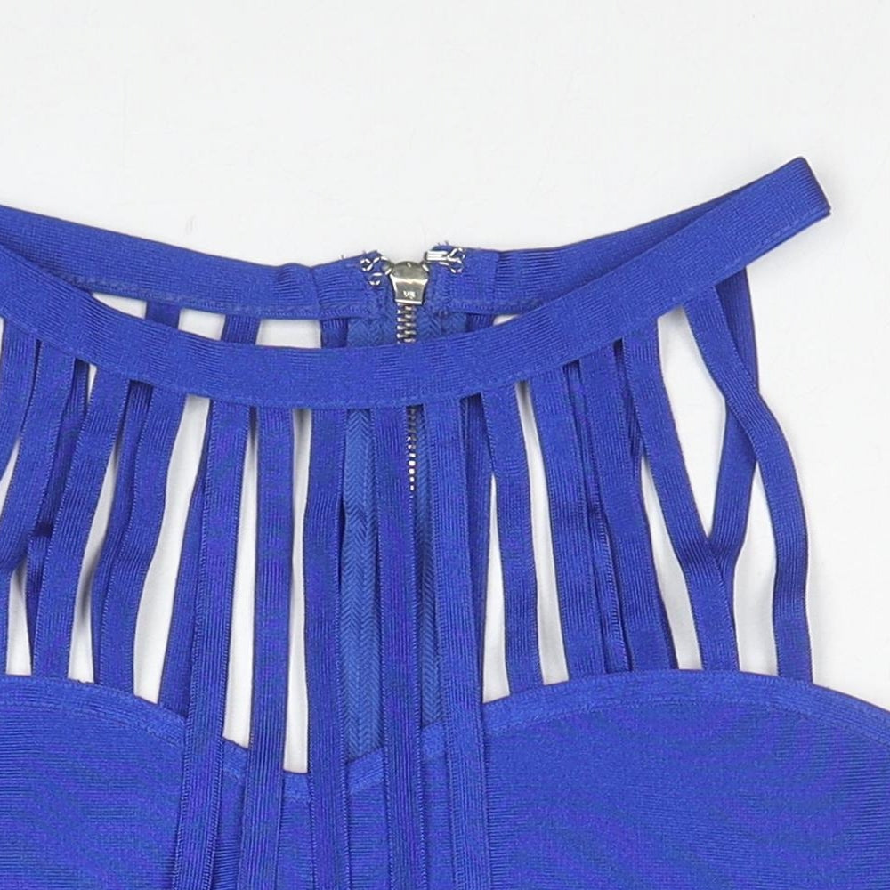 Moondance Ibiza Womens Blue Polyester Basic Tank One Size Round Neck - Strap Detail Bralette