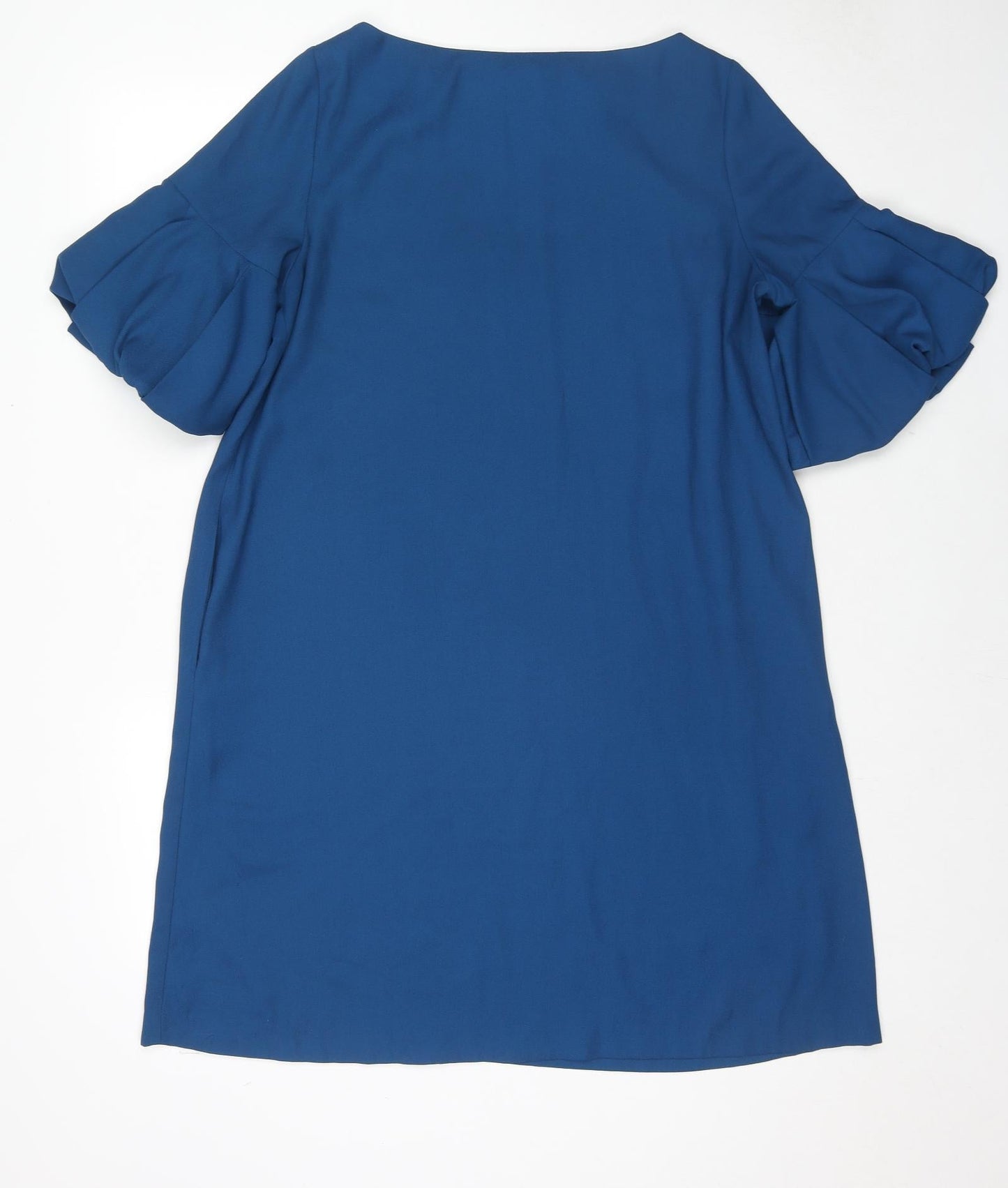 Marks and Spencer Womens Blue Polyester A-Line Size 14 Round Neck Pullover