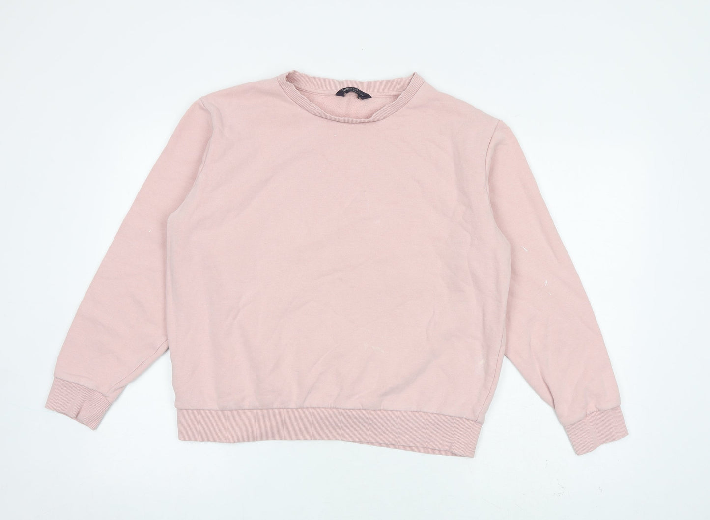 Marks and Spencer Womens Pink Cotton Pullover Sweatshirt Size M Pullover