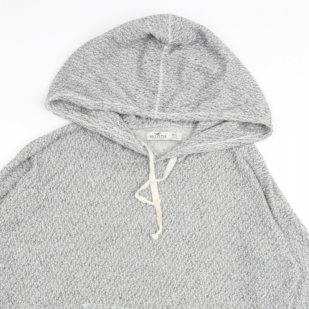 Hollister Mens Grey Polyester Pullover Hoodie Size M