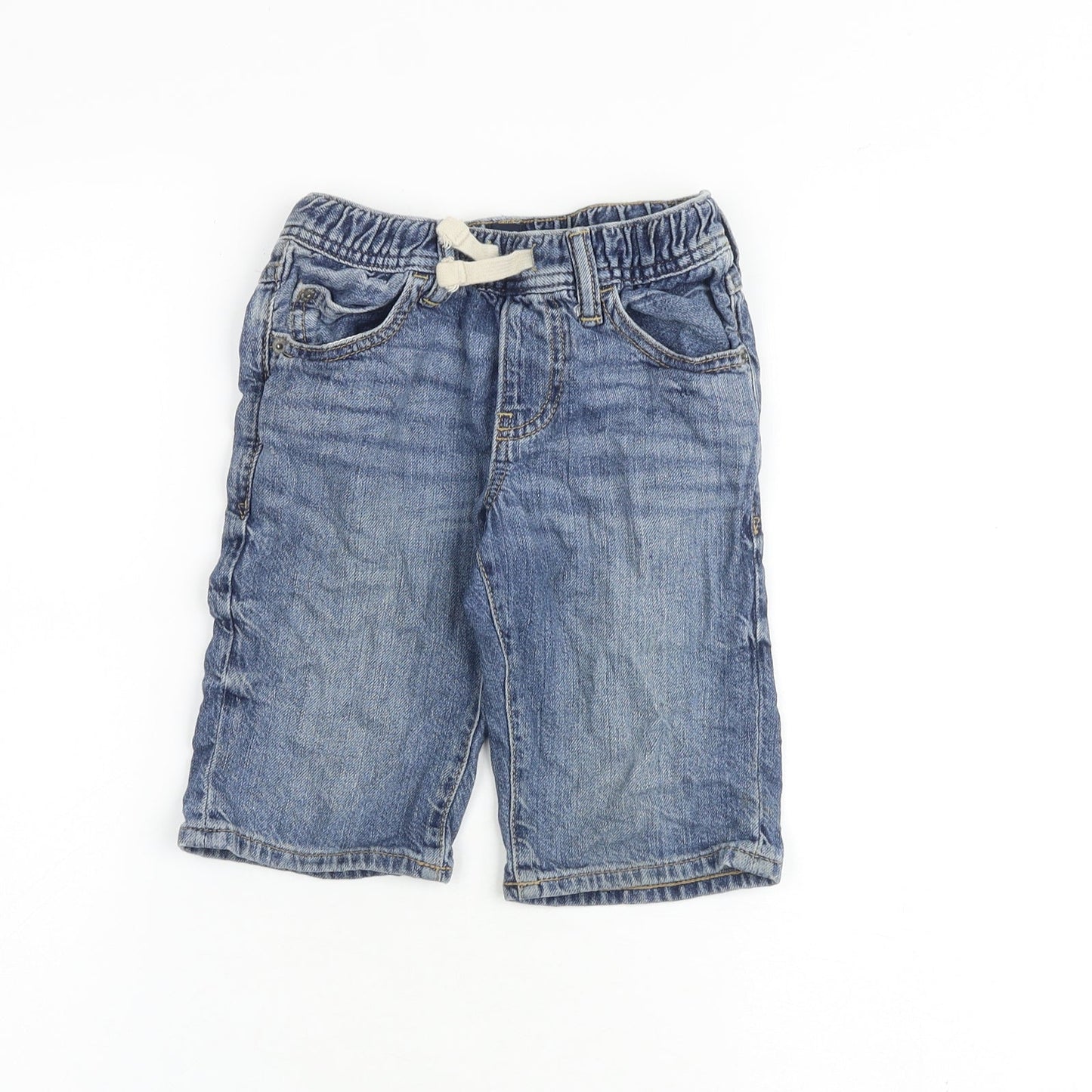 Gap Boys Blue Cotton Bermuda Shorts Size S Regular Drawstring