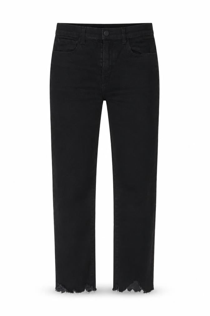 J Brand Womens Black Cotton Straight Jeans Size 27 in L27 in Regular Zip - Raw Hem