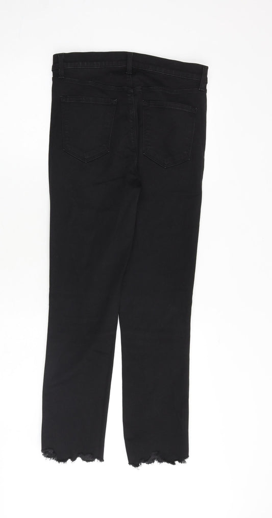 J Brand Womens Black Cotton Straight Jeans Size 27 in L27 in Regular Zip - Raw Hem