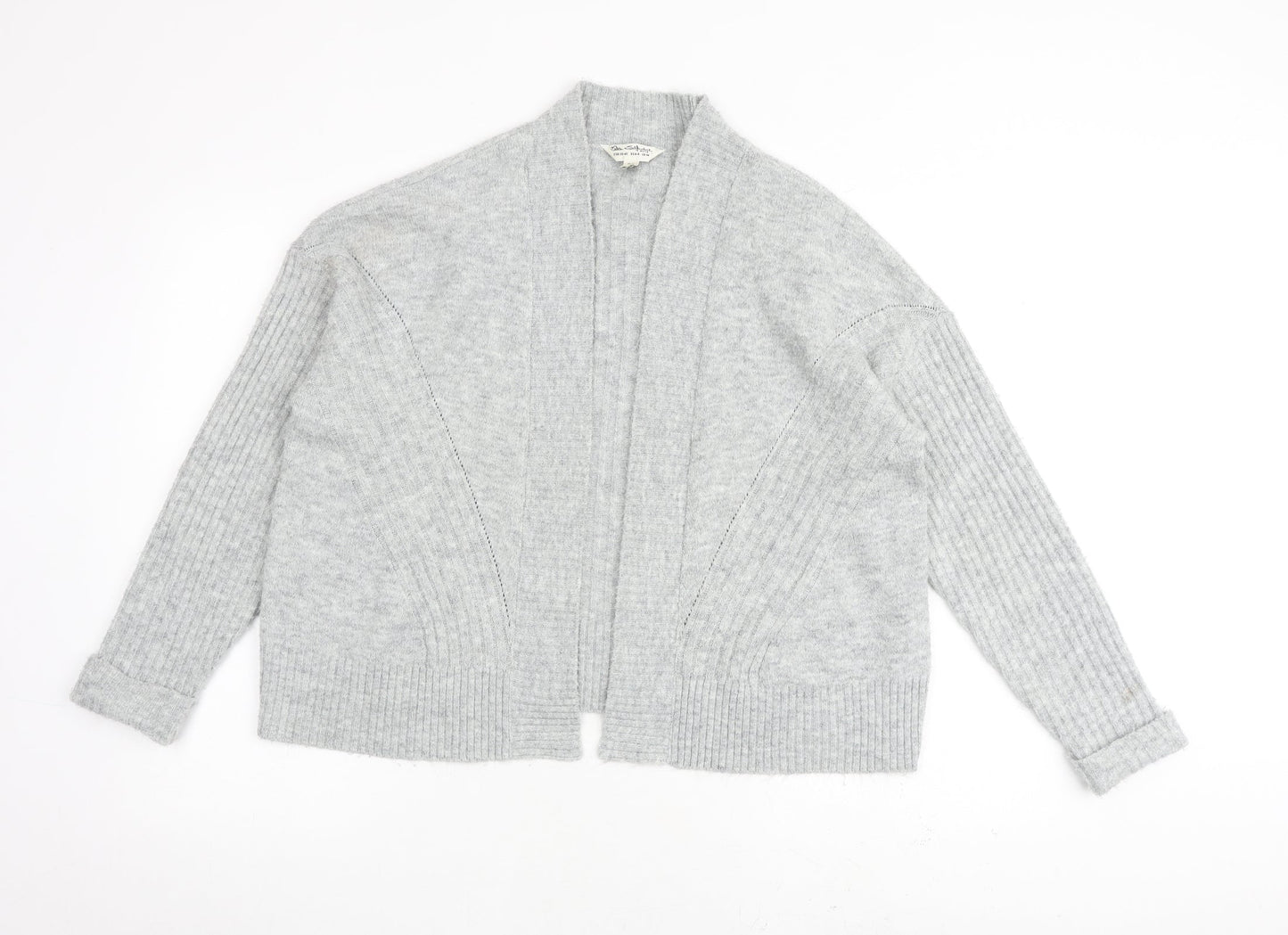 Miss Selfridge Womens Grey V-Neck Acrylic Cardigan Jumper Size M