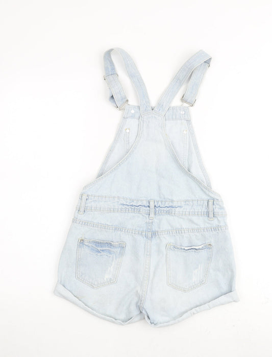 Denim & Co. Womens Blue 100% Cotton Dungaree One-Piece Size 6 Buckle