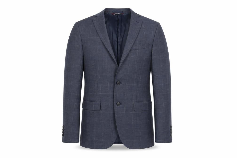 Marks and Spencer Mens Blue Check Wool Jacket Suit Jacket Size 36 Regular