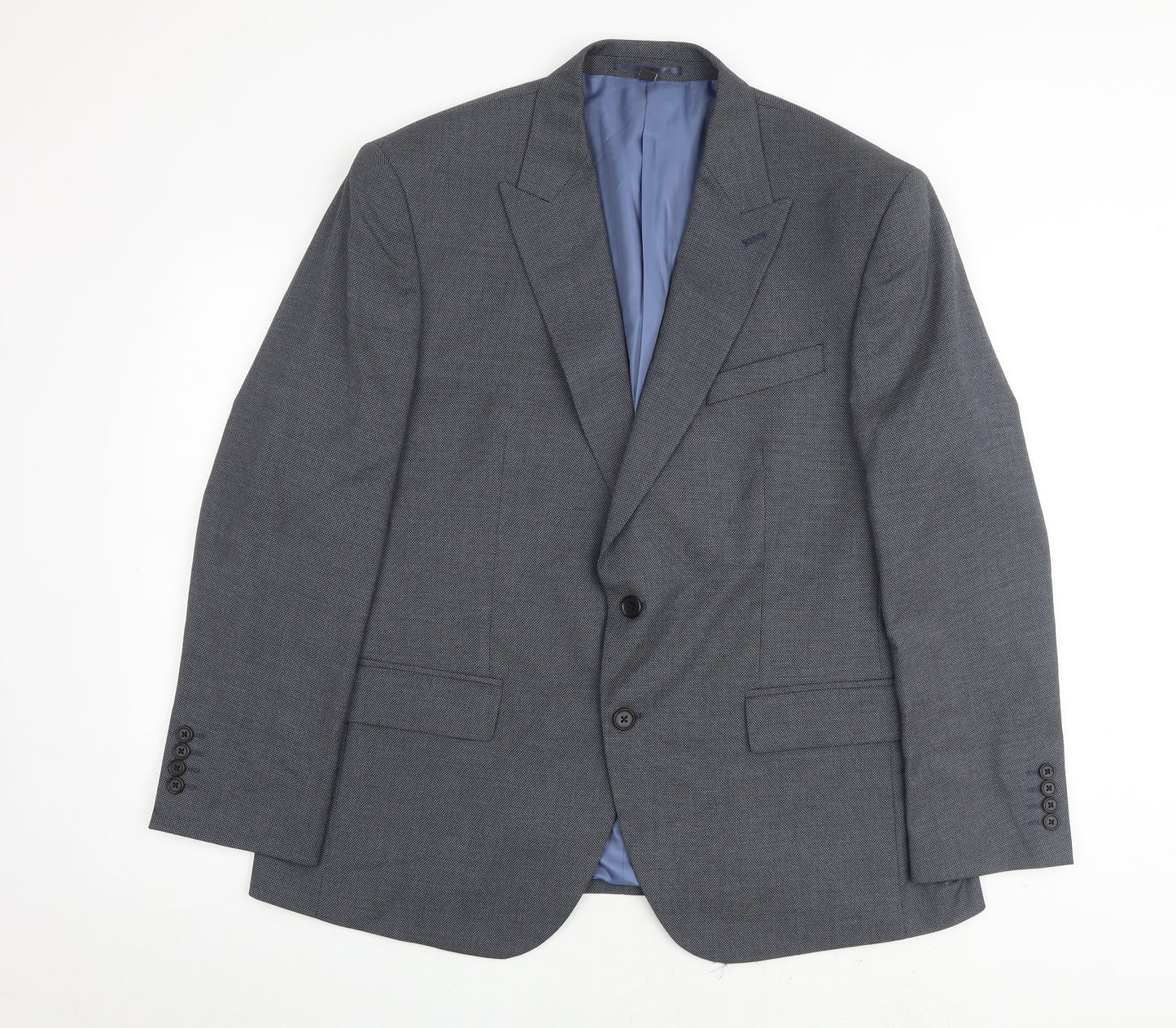 Marks and Spencer Mens Blue Polyester Jacket Suit Jacket Size 42 Regular