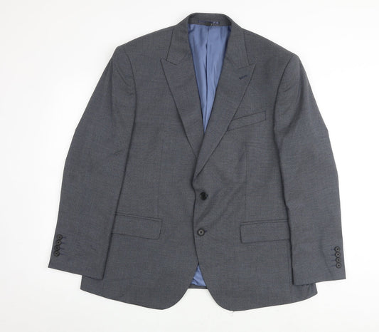 Marks and Spencer Mens Blue Polyester Jacket Suit Jacket Size 42 Regular