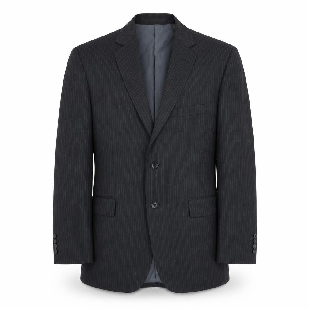 Marks and Spencer Mens Grey Striped Polyester Jacket Suit Jacket Size 44 Regular