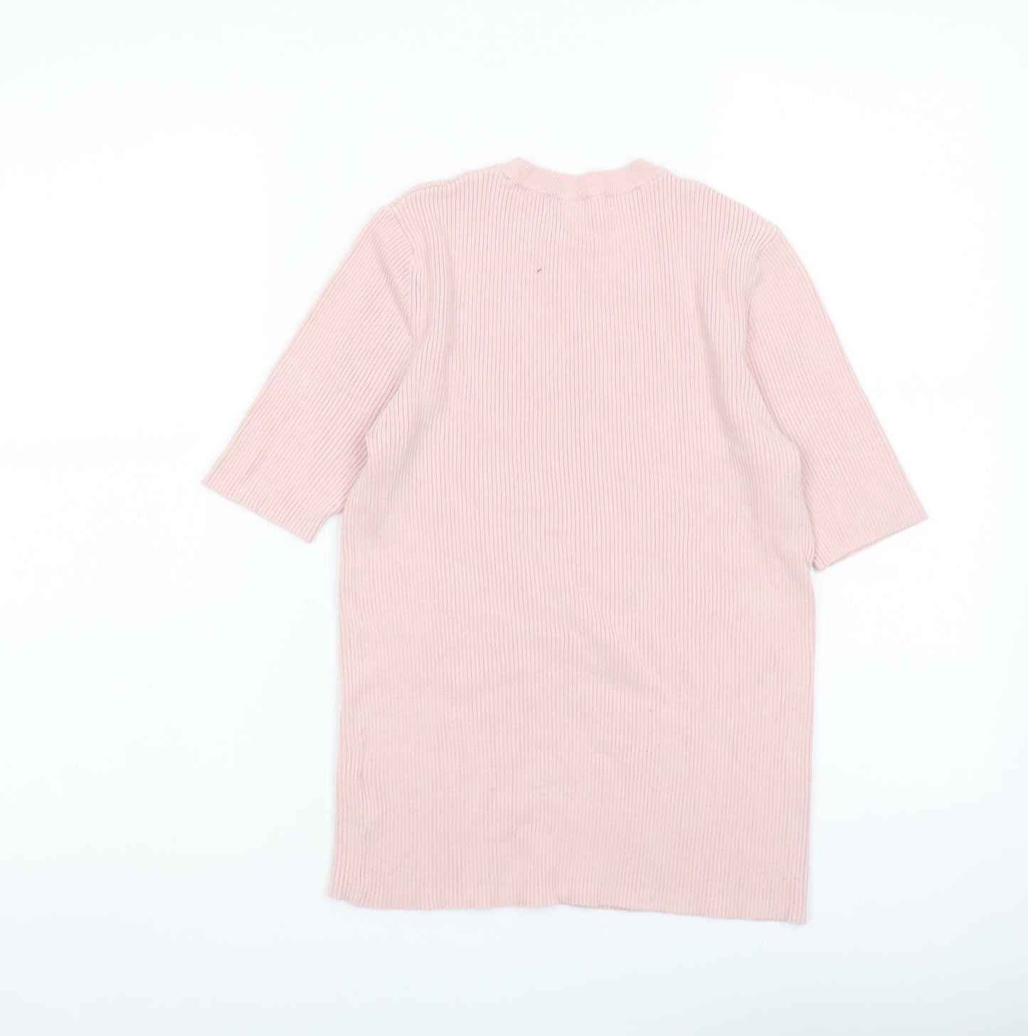 Marks and Spencer Womens Pink Round Neck Viscose Pullover Jumper Size M