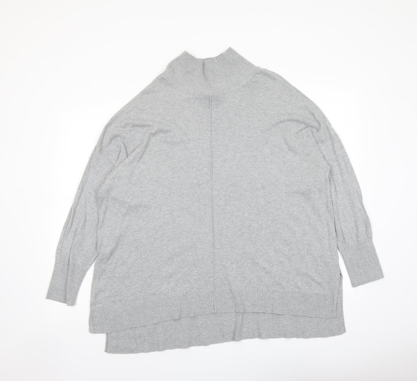 Design History Womens Grey High Neck Viscose Pullover Jumper Size 20