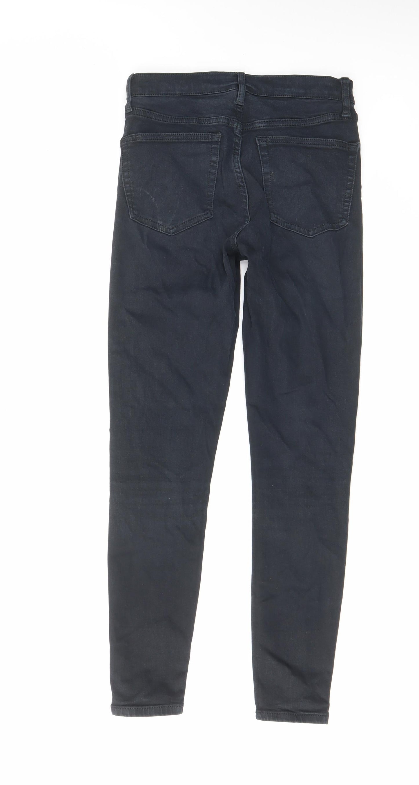 Topshop Womens Black Cotton Skinny Jeans Size 28 in L32 in Regular Zip