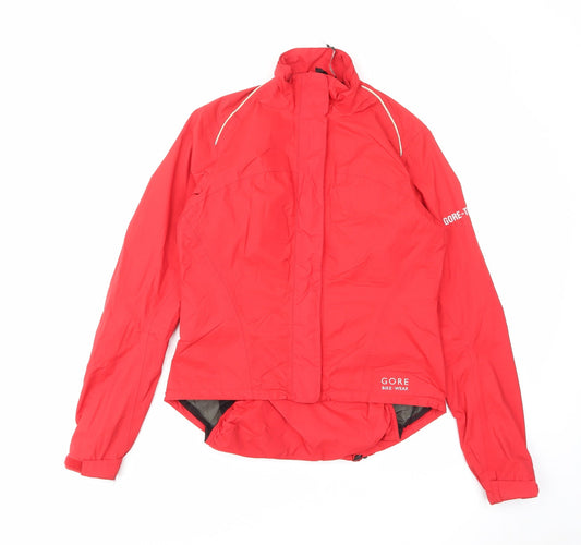 Gore Womens Red Windbreaker Jacket Size 8 Zip - Logo Water Resistant