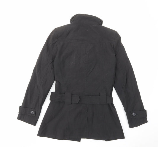 Dorothy Perkins Womens Black Jacket Size 8 Button - Belted