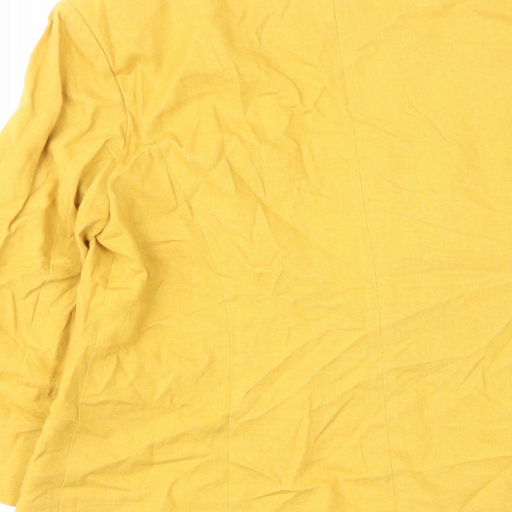 Marks and Spencer Womens Yellow Jacket Blazer Size 12 - Open