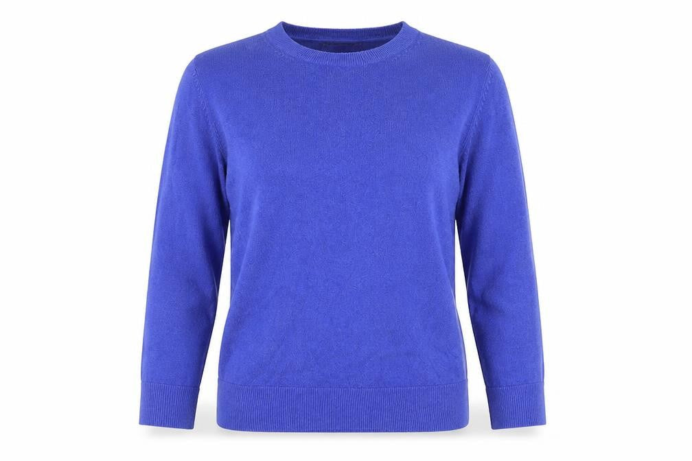Marks and Spencer Womens Blue Round Neck Acrylic Pullover Jumper Size 8