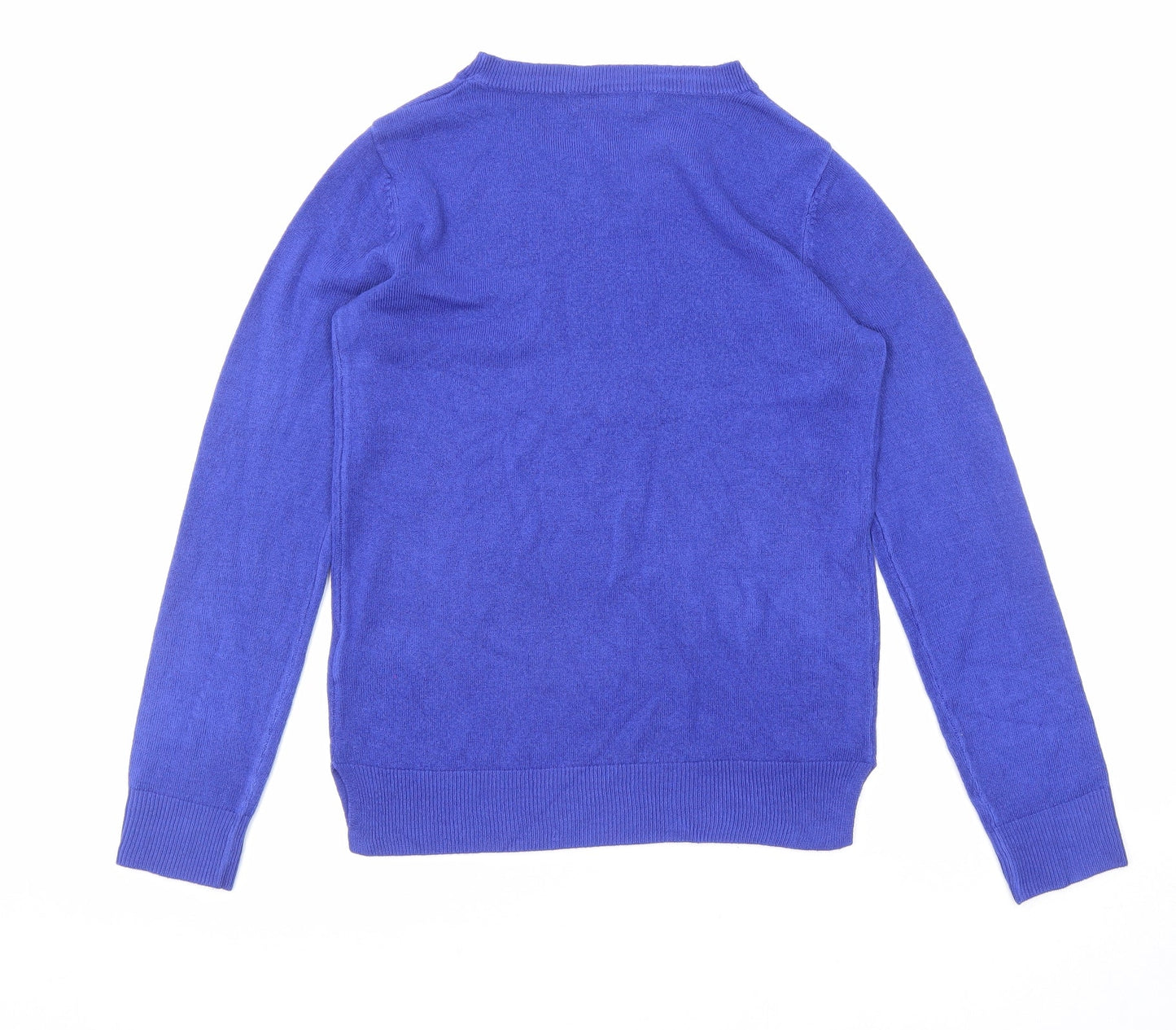 Marks and Spencer Womens Blue Round Neck Acrylic Pullover Jumper Size 8